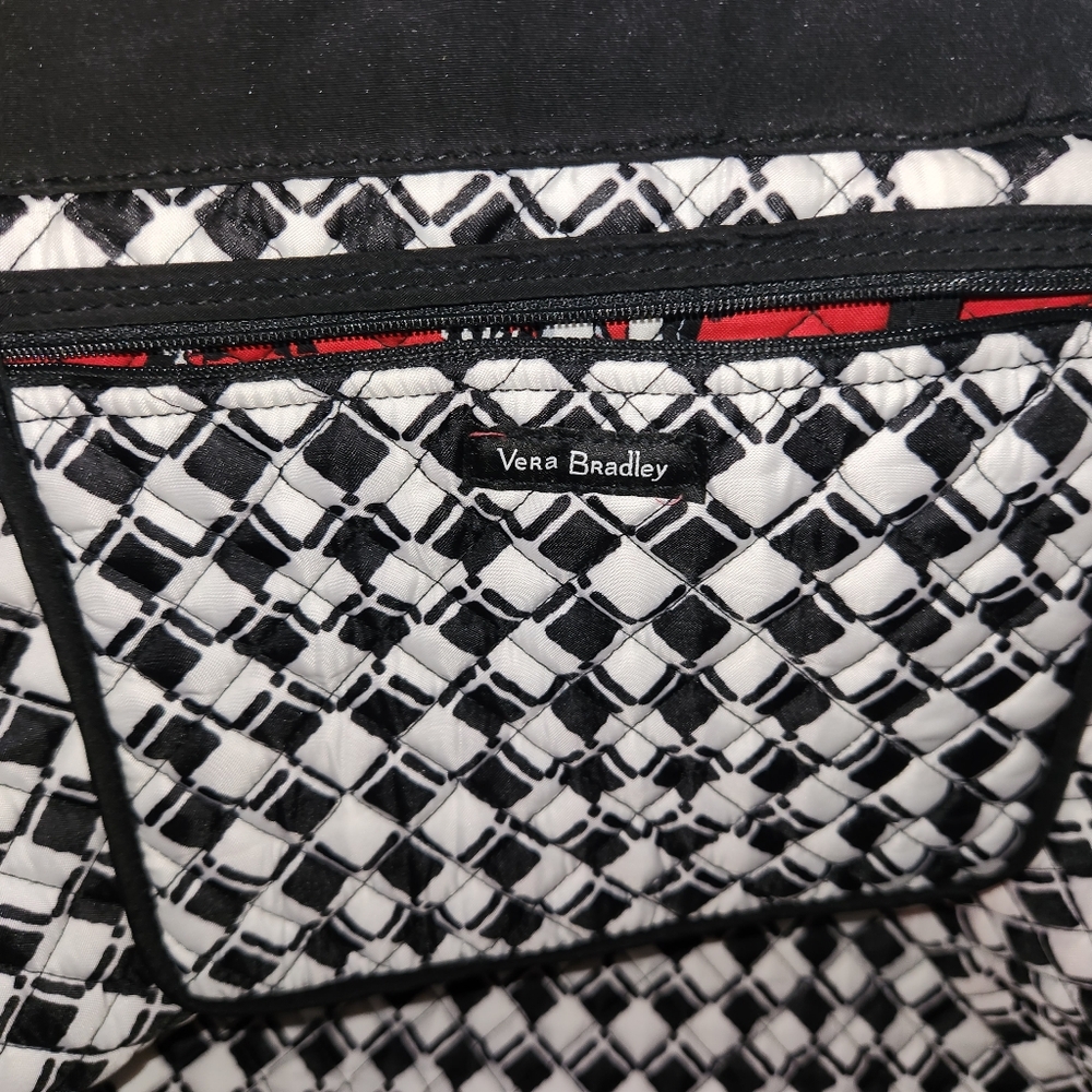 Vera Bradley Penguins Red Iconic Grand 24in Tote Bag Winter 2017 REVERSIBLE RARE - Picture 5 of 9